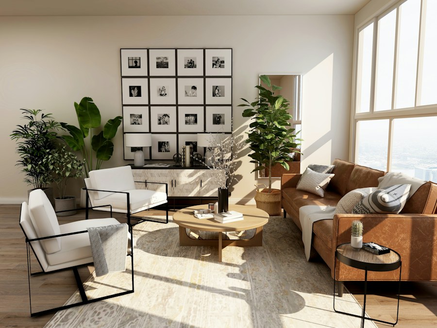Bright and organized living room